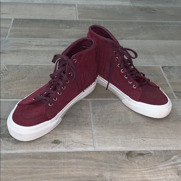 SOLD - Madewell x Vans Suede Port Royale Sk8 Fringe Shoes - Picture 3 of 6